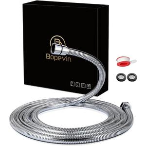 Shower Hose Replacement 118 Inch Extra Long, Stainless Steel Flexible Extension for Handheld Shower Heads, G1/2 Universal Fitting, Chrome