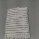 Solino Home Linen Table Runner 48 Inches - Narrow Stripe 100% Pure Linen Natural and White Table Runner 14 x 48 Inch Ideal for Dresser and Coffee Tables - Fall, Halloween, Thanksgiving, Christmas