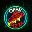 Pizza Open Neon Sign for Decor, LED Neon Sign for Pizza Shop, Restaurant, Food Track Shop, Theatre Lobby, Music Party, Pizza Themed Party Decorations, Pizza Business Signs