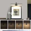 Joossnwell Picture Light for Painting Black Art Light Hard-Wired Picture Frame Light 23.62 Inch Dimmable Gallery Wall Light with Adjustable Swing Arm for Painting Library Museum Warm White