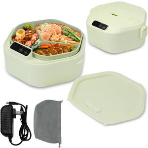 Cordless Electric lunch box, Battery Powered Heated Lunch BoxFood Heate 1L Adjustable heating time Comes three compartments Used for trucks, camping, offices