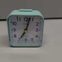 Small Battery Operated Analog Alarm Clock Silent Non Ticking, Ascending Beep Sounds, Snooze,Light Functions, Batteries Not Included (Mint Green)