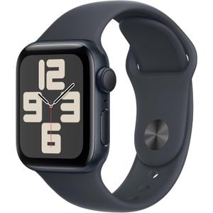 Apple Watch SE (2nd Gen) [GPS 40mm] Smartwatch with Midnight Aluminum Case with Midnight Sport Band S/M. Fitness and Sleep Trackers, Crash Detection, Heart Rate Monitor, Retina Display (40mm Case + Small/Medium band)