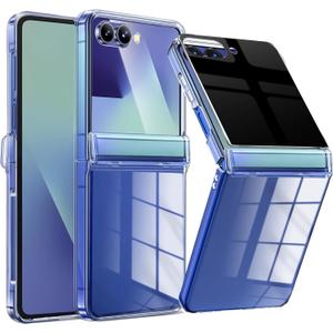 for Samsung Galaxy Z Flip 7 Case,with Privacy Screen Protector & Hinge Protection,Anti-Yellowing, Anti-Fingerprint,Hard PC Ultra-Durable Case for Samsung Z Flip 7,Clear