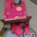 Self Balancing Kick Scooter with Light Up Wheels, Extra Wide Deck, 3 Wheel Platform, Foot Activated Brake, 75 lbs Limit, Kids & Toddlers Girls or Boys, for Ages 3 and Up (Barbie)