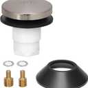 Tub Stopper Bathtub Drain Stopper Cover, Bathroom Tub Plug with 3/8 in. and 5/16 Thread Adapter, Compatible with K-1068204, Brushed Nickel Cap