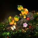 Garden Turtle Figurines Outdoor Decorations, Solar Statue Sweet Frog Face Turtles Decor with 4 LED Lights, Garden Resin Statue for Patio Lawn Porch Yard,Gifts for Birthday Easter Housewarming