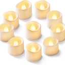 Homemory 24Pcs Flickering Flameless Candle Battery Operated, 200+Hours Fake Electric LED Tea Lights for Votive, Centerpiece Table Decorations, Wedding, Aniversary, Halloween, Christmas (Warm White Glow  White Body)