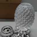 YAKii 9.5" Pineapple LED Color Changing Shine Lamp, Swirling Water Waves Lamp Kid Safe Battery/ USB Cable Operated, Table Lamp Candle Holder Table Decoration Silver