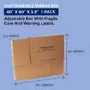 BOX USA Moving Box 40"L x 3 1/2"W x 60"H, 1-Pack TV Sized Corrugated Cardboard Box for Shipping, Mailing, Packing, Packaging and Storage