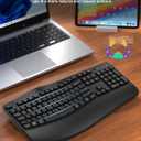 QUASIO Ergonomic Wireless Keyboard with Wrist Rest, Wave Keys, Comfortable Natural Typing, 2.4GHz Full Size Ergo Wireless Computer Keyboard for Multi-OS, Windows, Mac OS Laptop/PC/Notebook (Black)