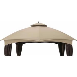 Garden Winds Durable 350 Replacement Canopy Top Compatible with Allen Roth 10' x 12' Gazebo Models GF-12S004B, TPGAZ17-002 - Beige