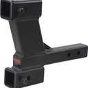 TOPTOW Trailer Hitch Extender Adapter with 2-inch & 8-inch Riser/Drop, 2" Receiver, 2-inch Solid Shank, 10000lbs Capacity