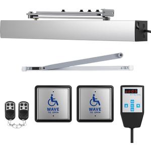 Handicap Door Opener, Automatic Swing Door Operator for Disabled People, Low Energy ADA with Stainless Steel Wave-to-Open Buttons