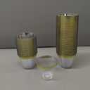 100 Pack 9 oz Gold Plastic Cups, Clear Disposable Cups with Gold Rim, Plastic Cocktail Glasses for Party & Graduation & Wedding