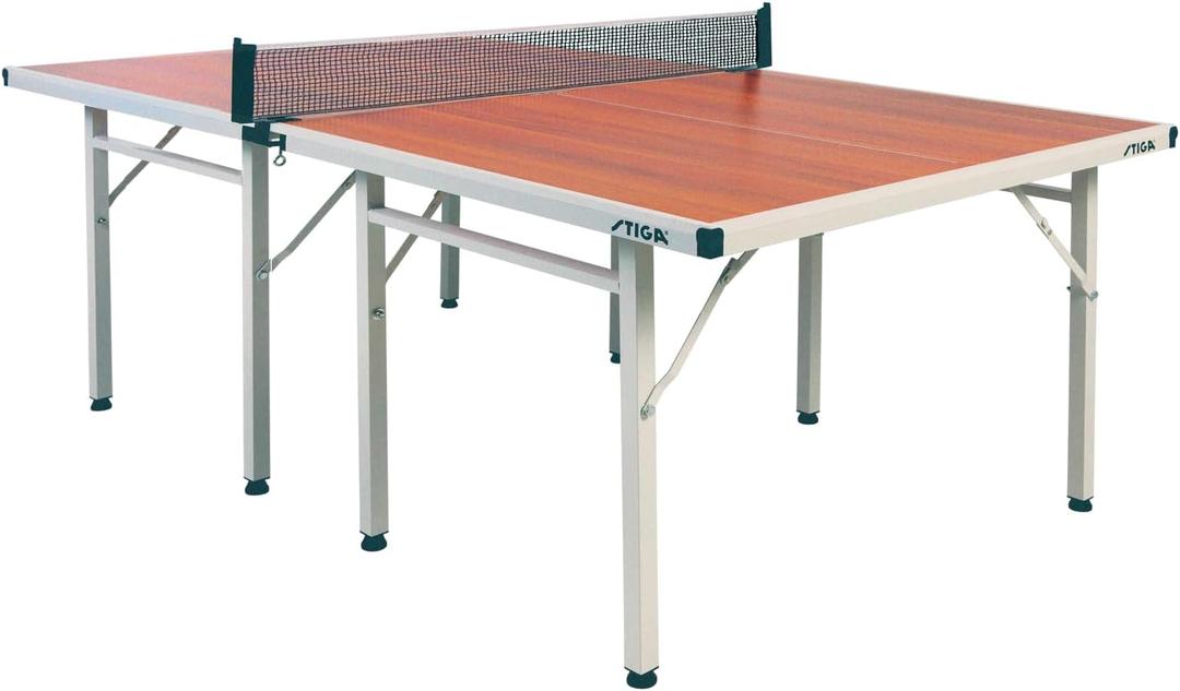 STIGA Space Saver - Compact Ping Pong Table - Separate Table Halves - Regulation Height - No Assembly Required (Brown)