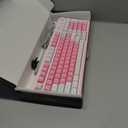 AULA 99 Key Keyboard, Wireless Gaming Keyboard Bluetooth Computer Keyboards Creamy Cute with Number Pad RGB Backlit Tri-Mode BT/2.4GHz/USB-C - Pink