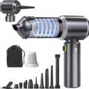 Car Vacuum Portable Cordless, Small Handheld Vacuum Cleaner with 24000PA High Power Suction, Mini Vacuum Cordless Rechargeable with One-Touch Empty, 10-in-1 Hand Vac for Car Home Office Dust (Gray)