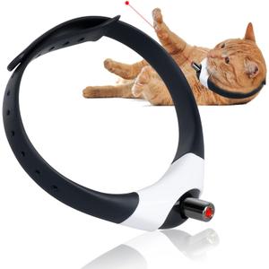 Wearable Automatic Cat Toys, Interactive Laser for Indoor Cats, Cat Laser Kitty Toys for Indoor Cats, USB Rechargeable - Black