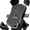 ROCKBROS Bike Phone Holder Mount for 4.5''-7.1'' Phones, Quick Release Handlebar Clamp, 360 Rotatable Motorcycle Mount (Black)