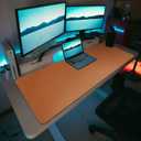 Desk Mat on top of Desks, Vyaaa 55" x 23.6" PU Leather Desk Mat, Large Desk Blotter Pad for Office, Home, Gaming, Computer, Laptop, Keyboard and Mouse - Light Brown