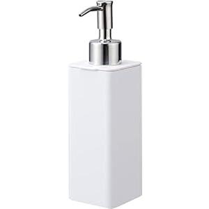 Yamazaki Home Refillable Hand Soap Pump | Bathroom, Kitchen | Plastic | Dispenser, One Size, White