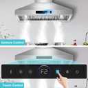 48 inch Range Hood Wall Mount, 1500 CFM with 4-Speed Gesture Sensing & Touch Control, Stainless Steel Ducted Kitchen Stove Vent Hoods with 4 LED Lights, Time Setting, Dishwasher-Safe Baffle Filters