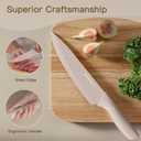 Astercook Knife Set, 13 Pieces Kitchen Knives Set with Healthy Anti-Rust Coating, Dishwasher Safe, Stainless Steel Chef Knife Sets with 6 Blade Guards, Perfect Holiday Gifts for Kitchen (Large, Cream)