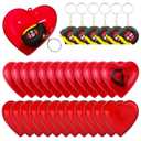 Kingdder 24Pcs Valentines Day Gifts for Men Mini Measuring Tape Keychain Heart Shaped Box Set Employee Boyfriend Husband Adult Party Favors Measuring Tape for Men Wedding Anniversary Supply