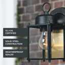 DESIGNERS FOUNTAIN Preston Outdoor Light Fixture, 8 Inch Exterior Wall Lantern Sconce for Front Door, Patio and Porch, Black, 1161-BK