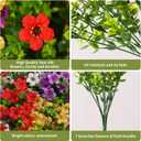 Artifical Flowers for Outdoors,24 Bundles Uv Resistant Artificial Outdoor Flowers for Decoration,Realisic Fake Flowers for Planters,Faux Silk Flowers for Outside Home Decor Indoor Window Box Vase