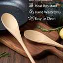 MORGLES 5 Pcs Wooden Spoons for Cooking, 12 Inches Long Handle Spoons for Mixing, Tasting Stirring Food, Large Wooden Cooking Utensils for Kitchen and Crafts