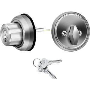 EASILOK Mechanical deadbolt Lock Entry Door locksets with Deadbolt Twist to Lock Keyless Dead Bolt Locks for Exterior Doors Single Cylinder Dead Bolt Silver