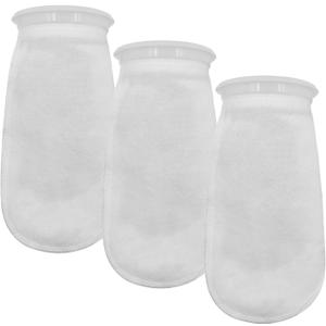 3Pcs 4 Inch Ring by 10 Inch Long Filter Socks 200 Micron, Aquarium Felt Socks, Aquarium Filter Bags for Freshwater Saltwater Aquariums Fish Tank, Sump Filter Socks, Use in Ponds Overflows (Withe)