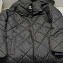 Amazon Essentials Women's Puffer Jacket, Heavyweight Diamond Quilted Knee Length Winter Coat (Large, Black)