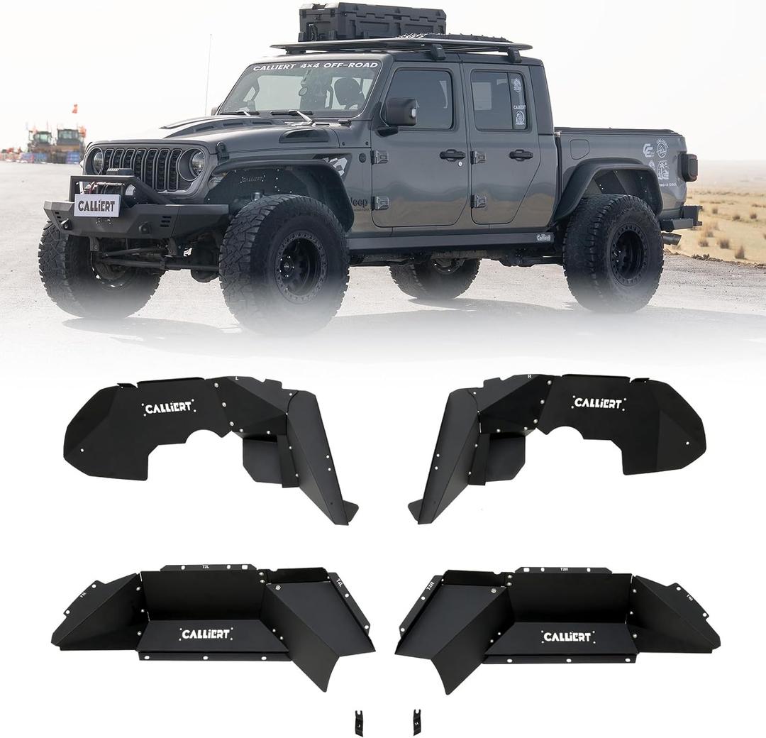 Aluminum Front & Rear Inner Fender Liners for 20-26 Jeep Gladiator JT, 4PCS