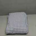 Silnuo Light Blue/White Plaid Ruffle Duvet Cover Queen Size,100% Washed Cotton 3 Pieces Shabby Checkered Chic Gingham Bedding Set Comforter Cover Set