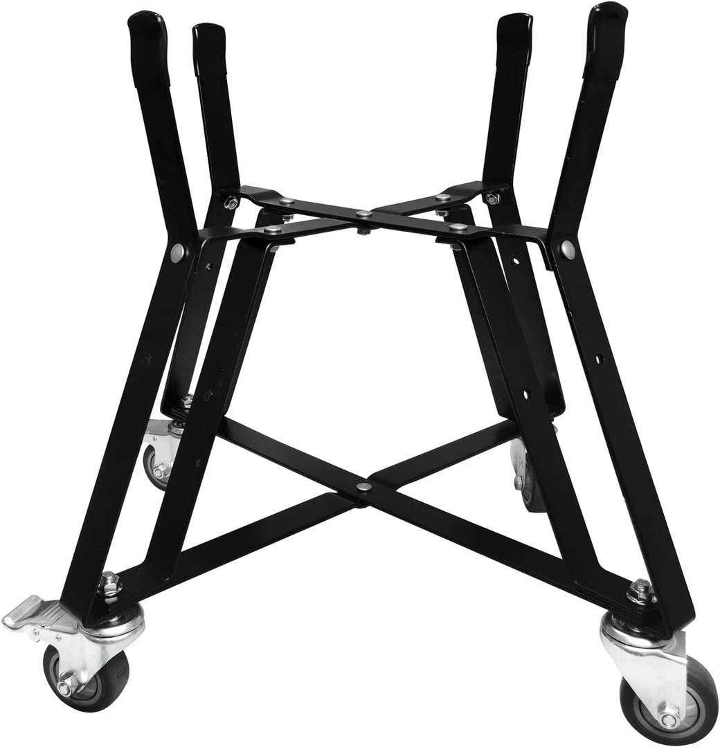 Quantfire Large Big Green Egg Nest, Grill Stand for Big Green Egg Accessories, Rolling Nest with Heavy Duty Locking Caster Wheels Powder Coated Steel for BGE Smoker Kamado Joe Accessories