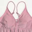 GINKANA Maternity Bikini Set Flounce Swimsuit Bathing Suit Top Swimwear Bottom Bathing Suits (Small, Dark Pink)