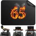Fireproof Outdoor Grill Mat for Grills and Flat Top Griddles, Thin Heat Resistant BBQ Mat, 32 mil 65 x 48 Inch, Black