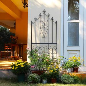 Garden Trellis for Climbing Plants 70.8" H x 25.6" W Metal Premium Quality Material Rust-Resistant Climbing Frame Stylish Garden Addition Outdoor Roses Vine Ivy Clematis Trellises Black