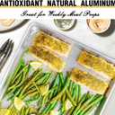 Commercial Quality Baking Sheet Pan Set, Natural Aluminum Cookie Sheet, Umite Chef Warp Resistant Baker's Half Sheet Pan, Large Thick Cookie Tray Pans for Baking, Roasting(2 Pack, 18X13In)