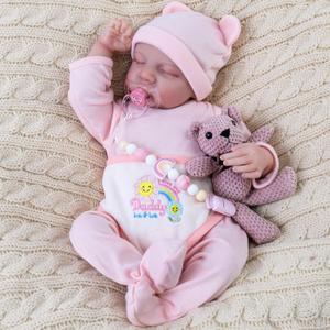 Aori Lifelike Reborn Baby Dolls - 18-inch Realistic Newborn Sleeping Baby Girl Doll, Nice Gift Set for Kids,Grandparents (Pink)