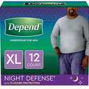 DependsMen Night Defense Underwear, Overnight, Extra Large (12 Count (Pack of 1))