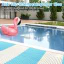 11.8'' Interlocking Floor Tiles Bulk 30 pcs, 3 x 10 ft Drainage Pool Flooring Mats Swimming Pool Non Slip Splicing Waterproof Splash Matting Mesh Doormat Roll Modular Interlocking Cushion Water Drain