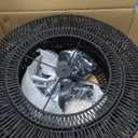 Giutna 17.7" Black Large Boho Rattan Chandeliers for Dining Room, 4-Light Rattan Hand-Woven Farmhouse Drum Chandelier Pendant Light Fixture for Kitchen Island Bedroom Living Room Entryway Foyer