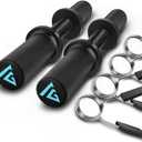 16" Dumbbell Bar, Olympic Dumbbell Handle for 2-inch Olympic Weight Plates, Loadable Dumbbells for Home Gym Strength Training, 2 Pair of Spring Collars Included