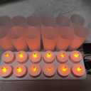 LED Rechargeable Candles (12 Pack), Rechargeable Tea Lights, Flameless, Battery Operated Candle Light, Safe for Home, Restaurants, Cafe