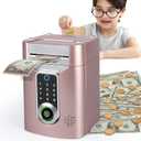 Refasy Touchscreen Piggy Bank ATM Bank Toy for Kids Age 3-12, Electronic Money Bank Coin Bank with Music Kids Safe Birthday Xmas Gifts Toys for 3 4 5 6 7 8 9 10 11 12 Year Old Boys Girls (Rose Gold)