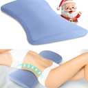 Vamorry Lumbar Pillow for Sleeping, Lumbar Support Pillow for Bed for Back Pain Relief, Memory Foam Lower Back Pillow for Bed, Back Support Pillow for Side & Back Sleepers, Washable Cover (Blue)